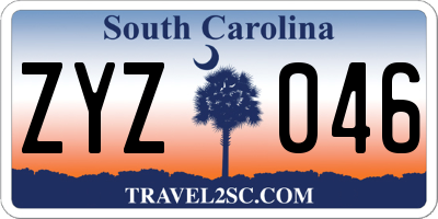 SC license plate ZYZ046