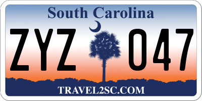 SC license plate ZYZ047