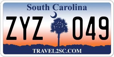 SC license plate ZYZ049