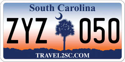 SC license plate ZYZ050