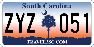 SC license plate ZYZ051