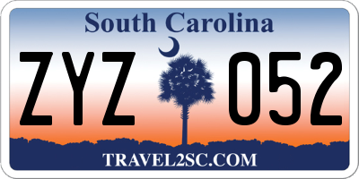 SC license plate ZYZ052