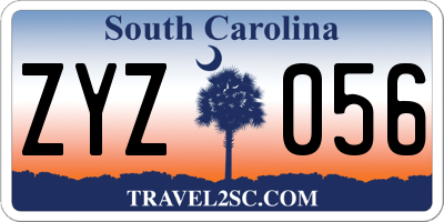 SC license plate ZYZ056