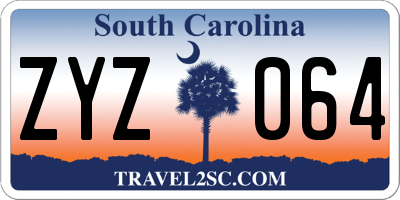 SC license plate ZYZ064