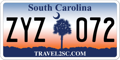 SC license plate ZYZ072