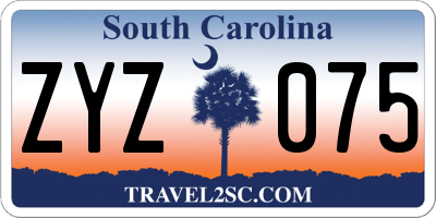 SC license plate ZYZ075