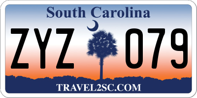 SC license plate ZYZ079