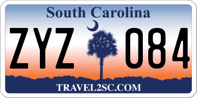 SC license plate ZYZ084