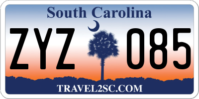 SC license plate ZYZ085