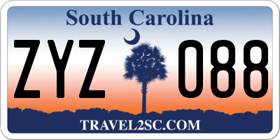 SC license plate ZYZ088
