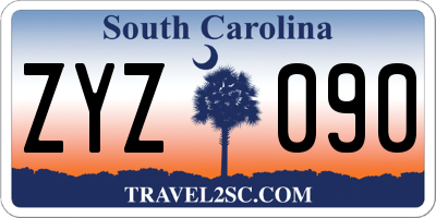 SC license plate ZYZ090
