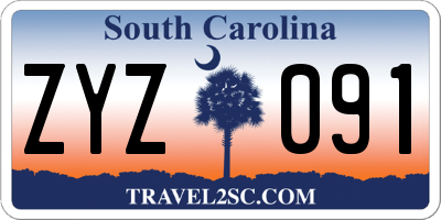 SC license plate ZYZ091