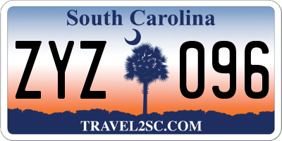 SC license plate ZYZ096