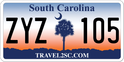 SC license plate ZYZ105