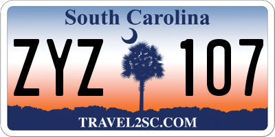 SC license plate ZYZ107