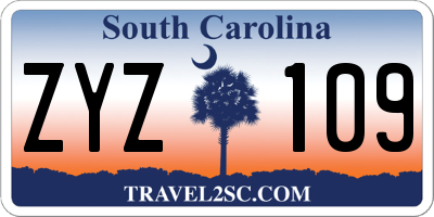 SC license plate ZYZ109