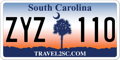 SC license plate ZYZ110