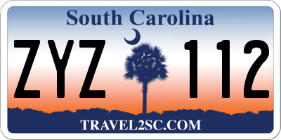 SC license plate ZYZ112