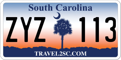 SC license plate ZYZ113