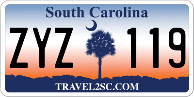 SC license plate ZYZ119