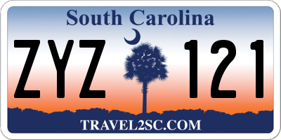 SC license plate ZYZ121