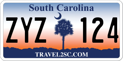 SC license plate ZYZ124