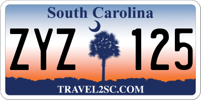 SC license plate ZYZ125
