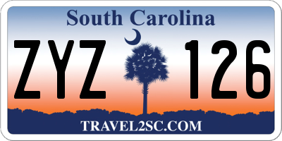 SC license plate ZYZ126