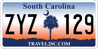 SC license plate ZYZ129