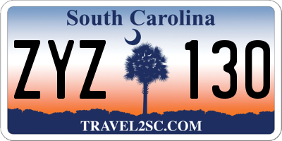 SC license plate ZYZ130