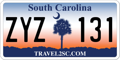 SC license plate ZYZ131