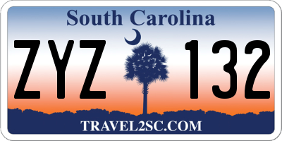 SC license plate ZYZ132