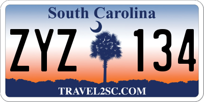 SC license plate ZYZ134