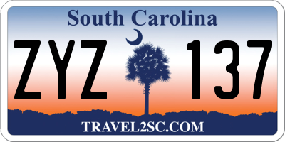 SC license plate ZYZ137