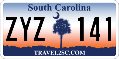 SC license plate ZYZ141