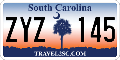 SC license plate ZYZ145