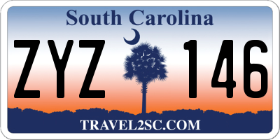 SC license plate ZYZ146