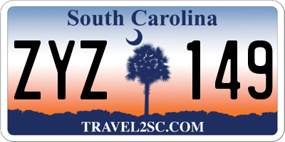 SC license plate ZYZ149