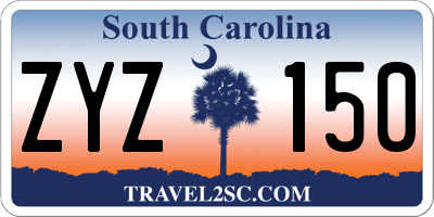 SC license plate ZYZ150