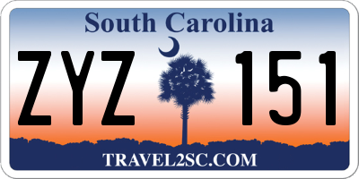 SC license plate ZYZ151