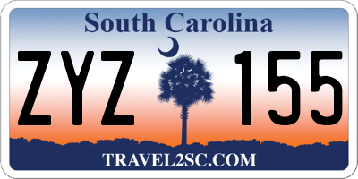 SC license plate ZYZ155