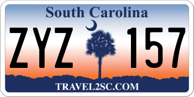 SC license plate ZYZ157