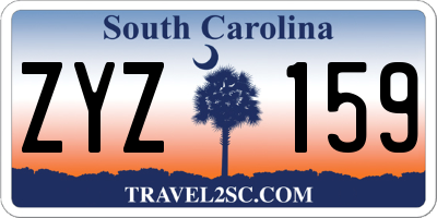 SC license plate ZYZ159