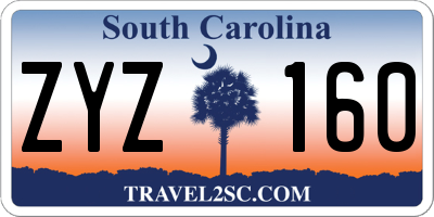SC license plate ZYZ160