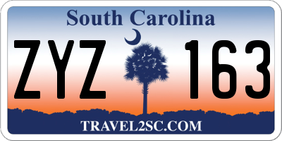 SC license plate ZYZ163