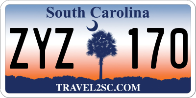 SC license plate ZYZ170