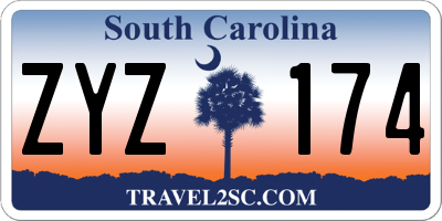 SC license plate ZYZ174