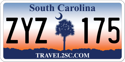 SC license plate ZYZ175