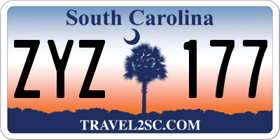 SC license plate ZYZ177