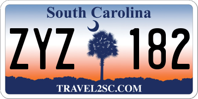 SC license plate ZYZ182